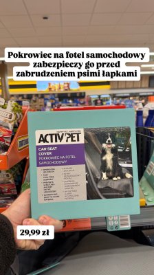 Pokrowiec na fotel samochodowy dla psa ActivPet promocja w Biedronka