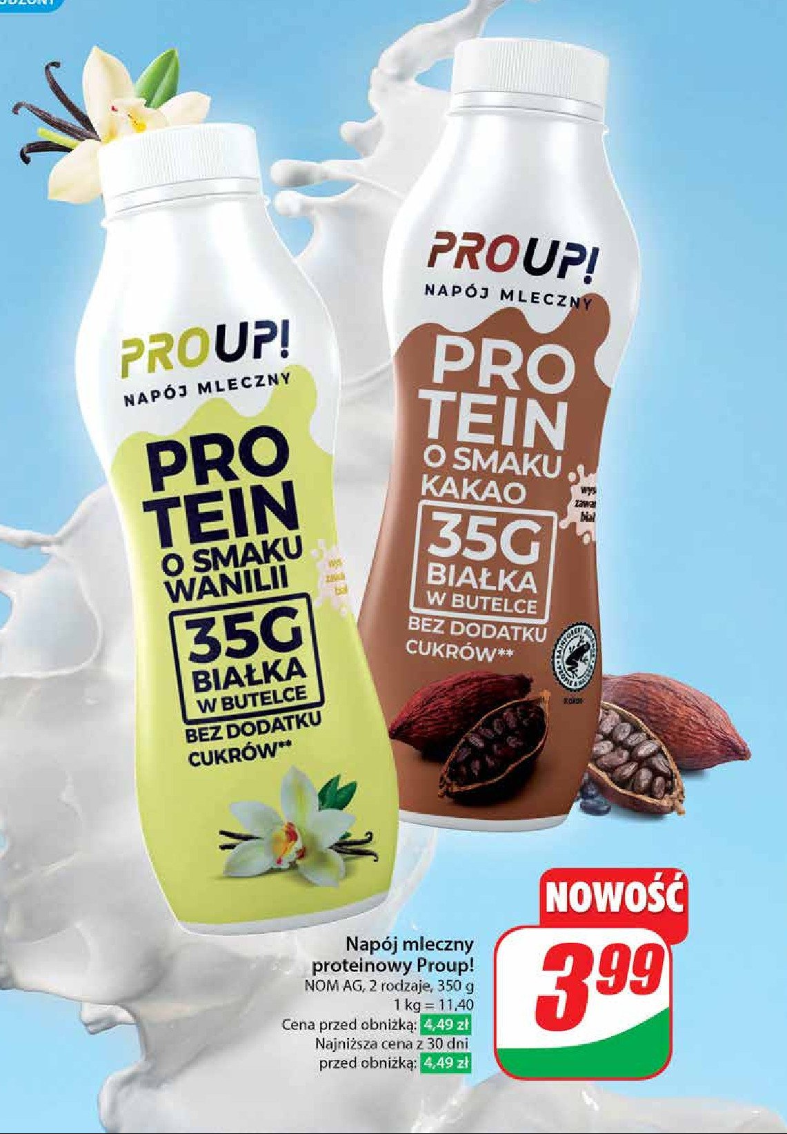Napój mleczny proteinowy kakaowy Proup! promocja