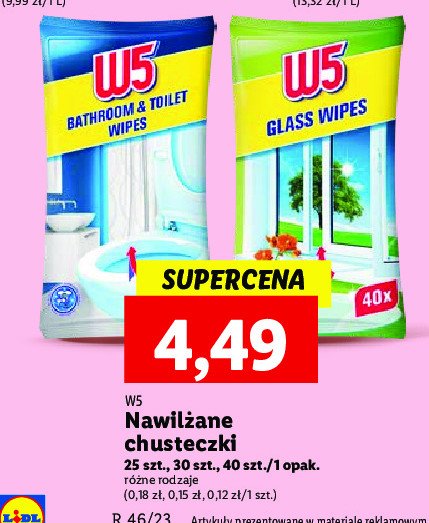 Chusteczki do mycia szyb W5 promocja