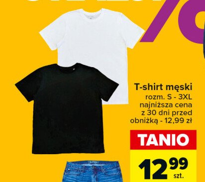 T-shirt męski gładki s-3xl promocja w Carrefour