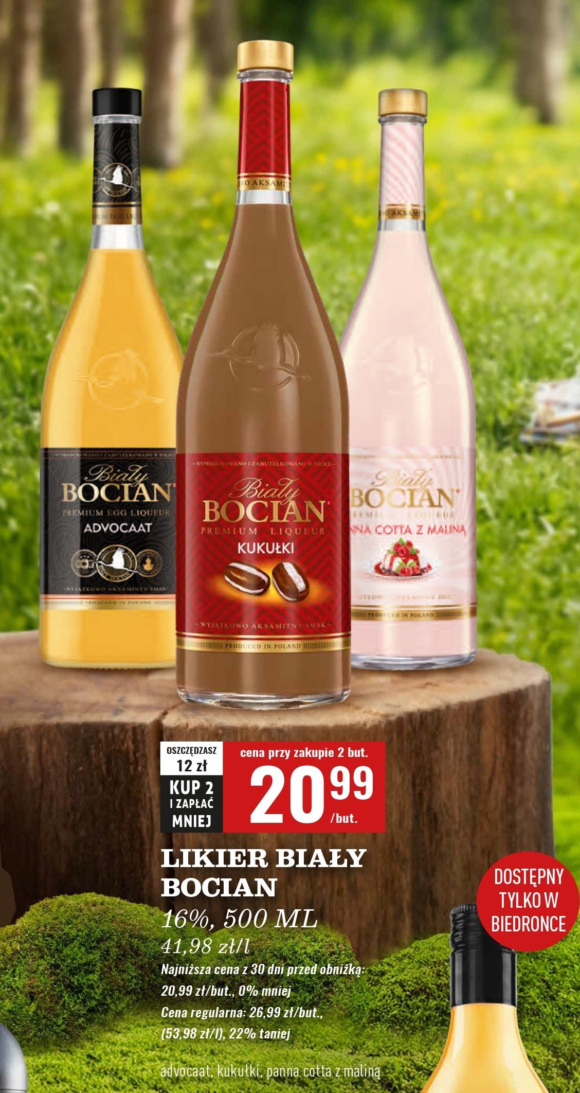 Likier Biały bocian kukułki promocja w Biedronka