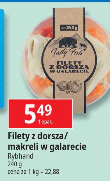 Filety z dorsza w galarecie Rybhand promocja