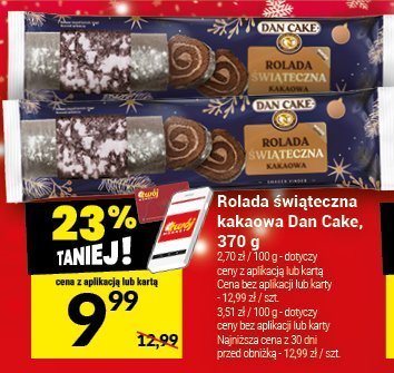 Rolada świąteczna kakaowa Dan Cake, 970 g promocja w Twój Market