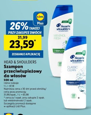 Szampon do w艂os贸w classic clean Head&shoulders promocja