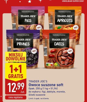 Owoce suszone soft 250 g, różne rodzaje 1+1 GRATIS promocja w Aldi