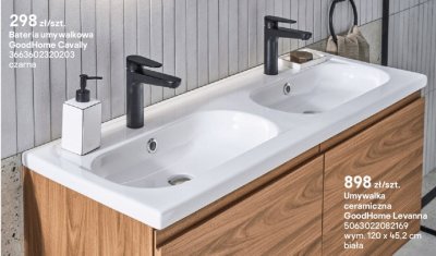 Bateria umywalkowa GoodHome Cavally czarna promocja w Castorama
