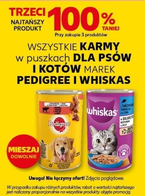 Wszystkie karmy w puszkach dla kotów marki Whiskas TRZECIA -100% promocja w Kaufland