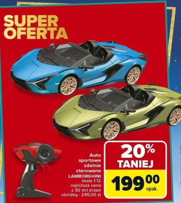 Auto sportowe zdalnie sterowane Lamborghini skala 1:12 promocja w Carrefour