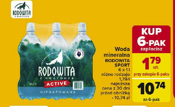 Woda niegazowana active Rodowita z roztocza promocja