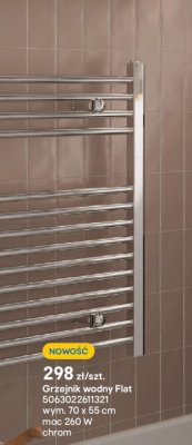 Grzejnik wodny Flat chrom promocja w Castorama