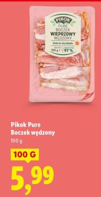 Boczek wędzony Pikoń Pure 100g promocja w Lidl