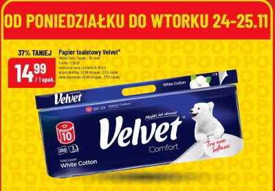 Papier toaletowy Velvet promocja w POLOmarket