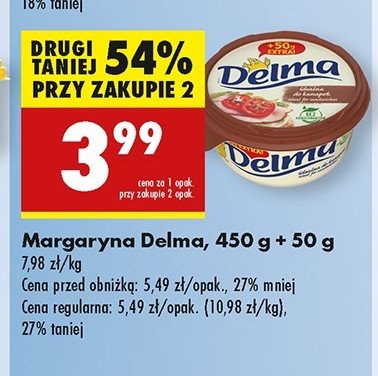 Margaryna Delma extra maślany smak promocja w Biedronka