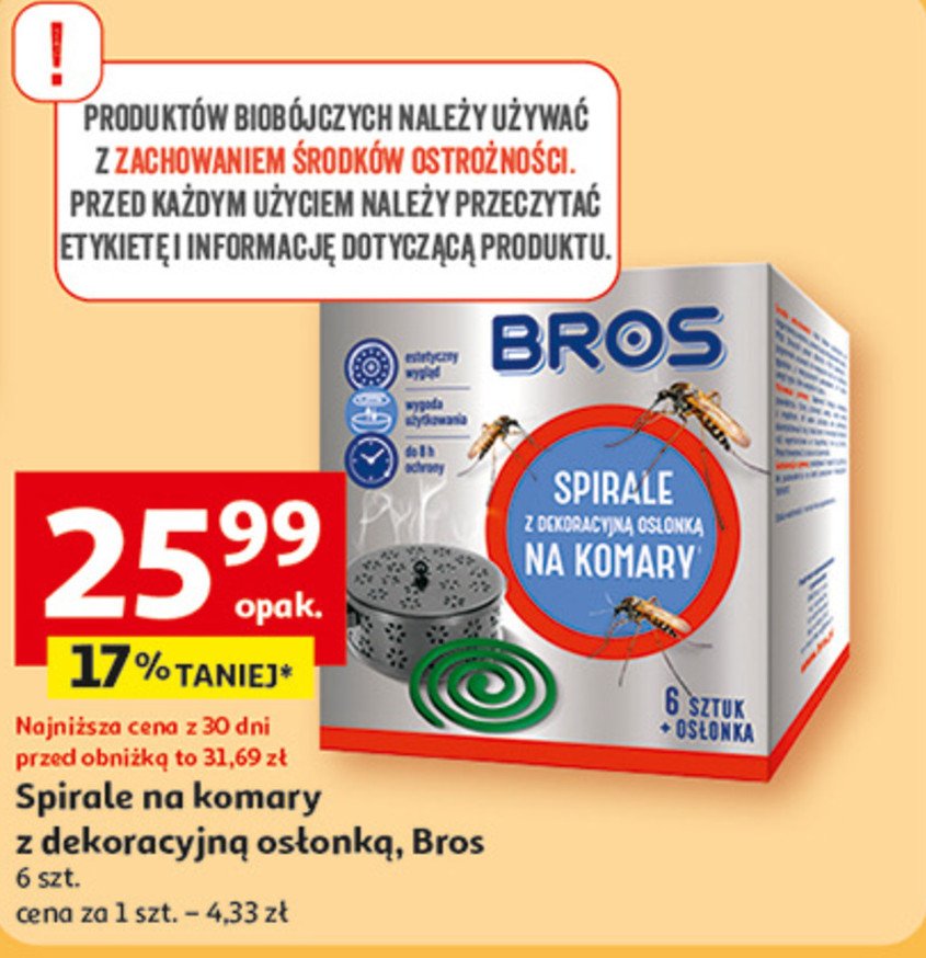 Spirale na komary z dekoracyjną osłonką Bros promocja w Auchan