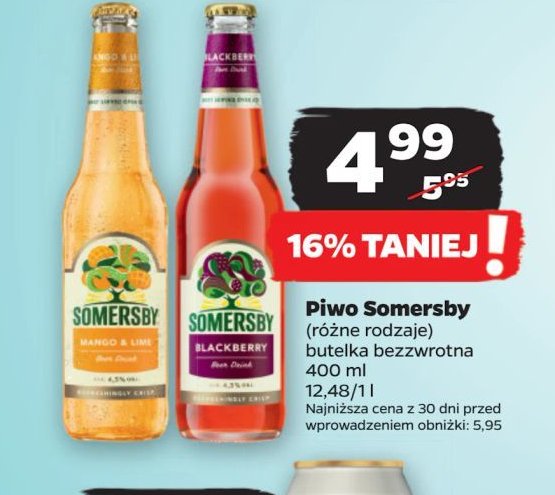 Piwo Somersby lime & mango promocja