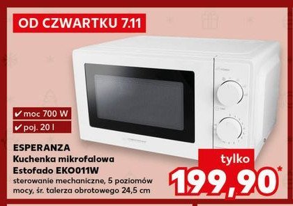 Kuchenka mikrofalowa eko011w Esperanza promocja