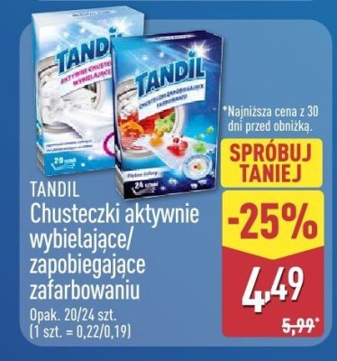Chusteczki aktywnie wybielajce/zapobiegające zafarbowaniu TANDIL różne rodzaje promocja w Aldi