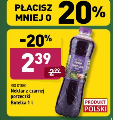 Nektar czarna porzeczka Rio d'oro promocja