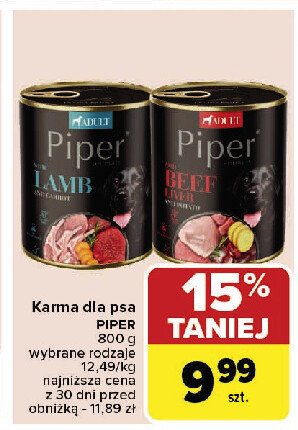 Karma mokra dla psa wątróbka wołowa i ziemniaki Dolina noteci piper promocja w Carrefour Market