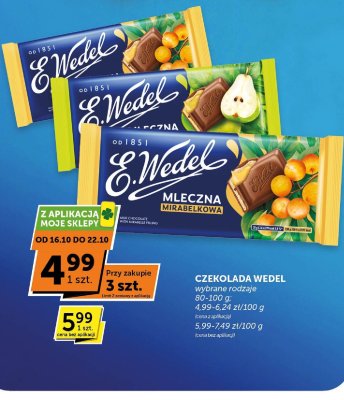 Czekolada Wedel mleczna mirabelkowa E.Wedel promocja