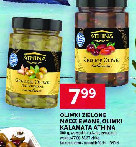 Oliwki zielone z czosnkiem Athina promocja