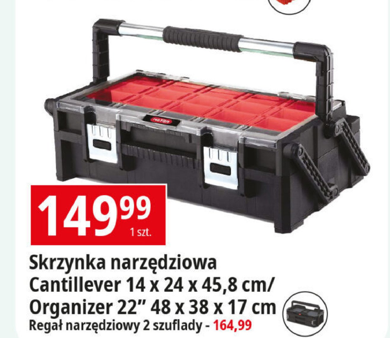 Skrzynka narzędziowa cantiller 14 x 24 x 45.8 cm promocja