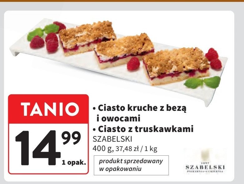 Ciasto z truskawkami Cukiernia szabelski promocja w Intermarche