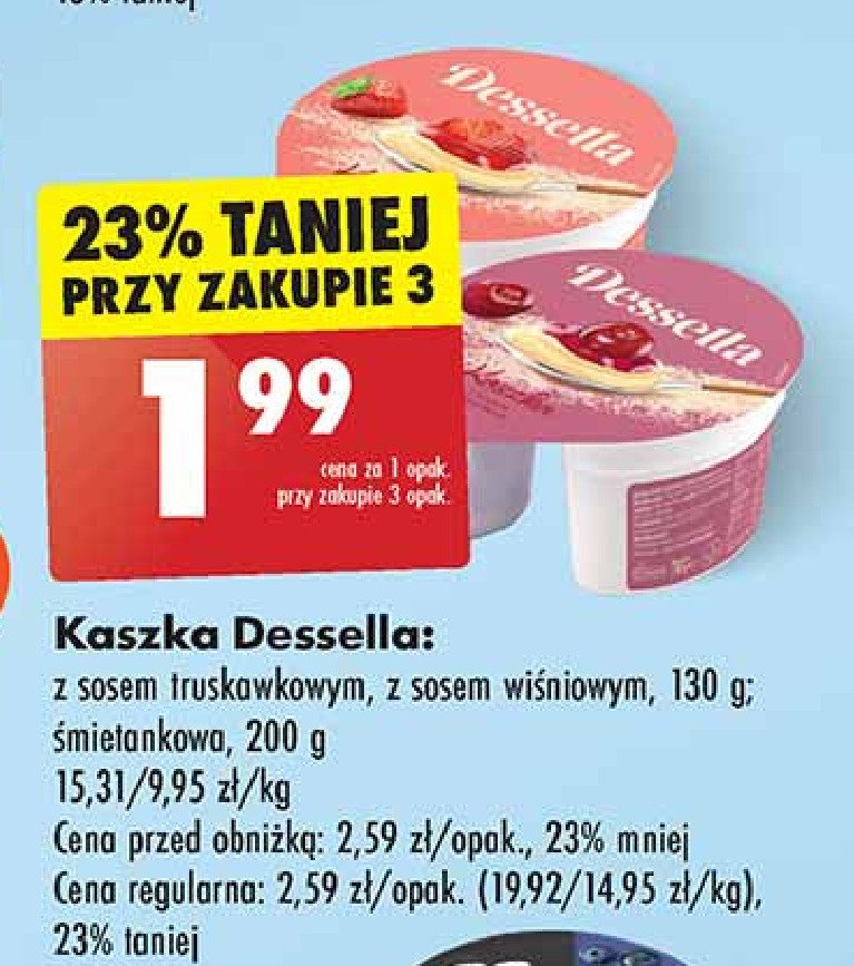 Kaszka z sosem truskawkowym Dessella promocja