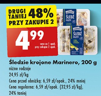 Śledzie krojone z suszonymi pomidorami Marinero promocja