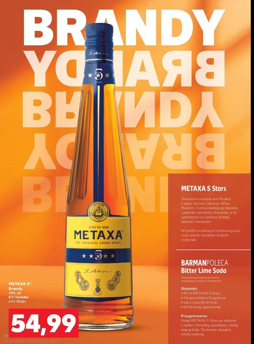 Brandy Metaxa 5* promocja w Kaufland