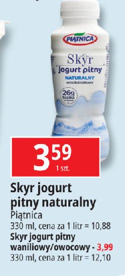 Jogurt pitny naturalny Piątnica skyr promocja