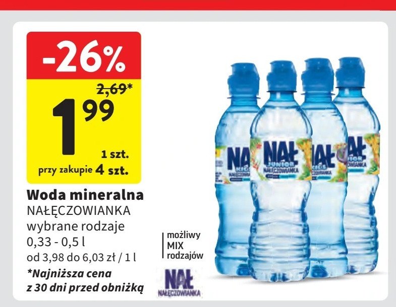 Woda niegazowana NAŁĘCZOWIANKA JUNIOR Nałęczowianka promocja