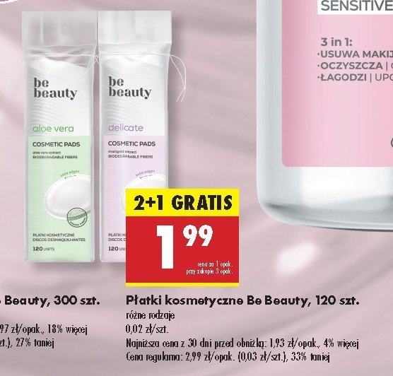 Płatki kosmetyczne Be beauty Be beauty care promocja