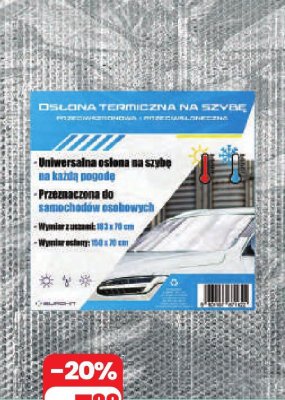 Osłona termiczna na szybę całoroczna, 183x70 cm promocja w Dino