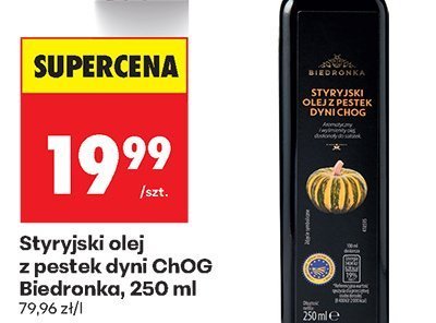 Styryjski olej z pestek dyni ChOG, 250 ml promocja w Biedronka