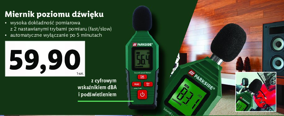 Miernik poziomu d藕wi臋ku Parkside promocja