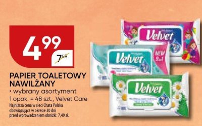 Papier toaletowy nawilżany Velvet Care promocja w Chata Polska