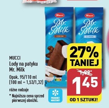 Lód śmietankowy Mucci mr. milk promocja