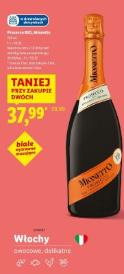 Wino musujące Prosecco BIO Mionetto 750 ml promocja w Lidl