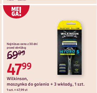 Maszynka do golenia +  3 wkłady Wilkinson hydro 5 promocja w Rossmann