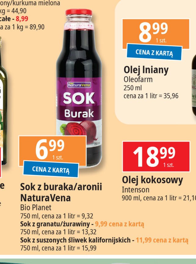 Sok z suszonych śliwek Naturavena promocja