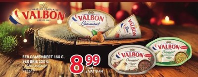 Ser Camembert Valbon 180g, Ser Brie Valbon 200g różne rodzaje promocja w Selgros