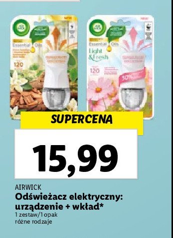 Odświeżacz + wkład łąka kwietna i bryza morska Air wick electric essential oils promocja