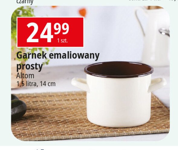 Garnek emaliowany prosty 14 cm Altom promocja