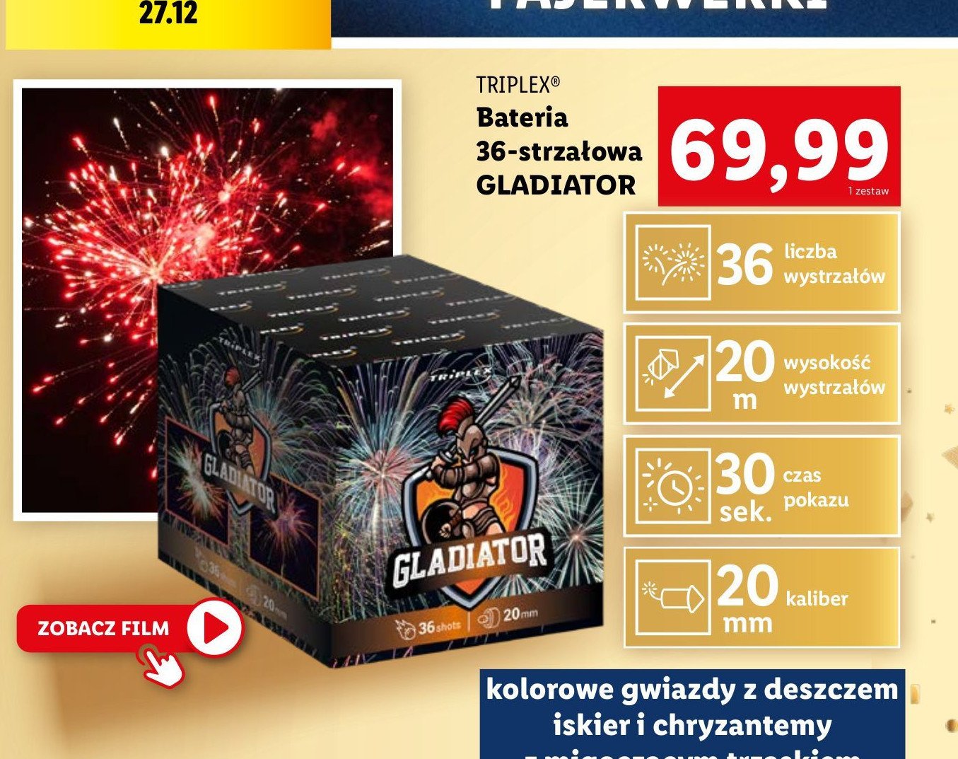 Bateria gladiator TRIPLEX promocja w Lidl