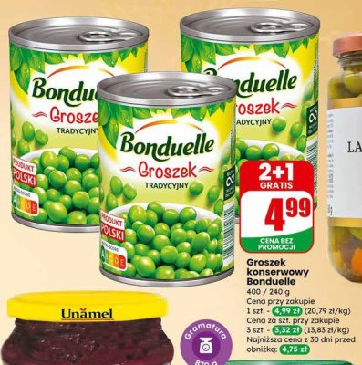 Groszek konserwowy Bonduelle promocja w Dino