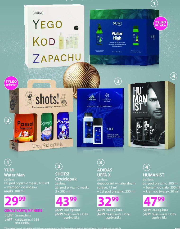 Zestaw w pudełku: żel pod prysznic 200 ml + balsam do ciała 200 ml + krem do twarzy 50 ml Delia hu'manist promocja w Hebe