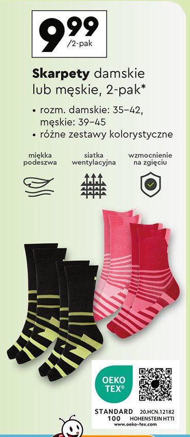 Skarpety damskie 35-42 Go active promocja w Biedronka