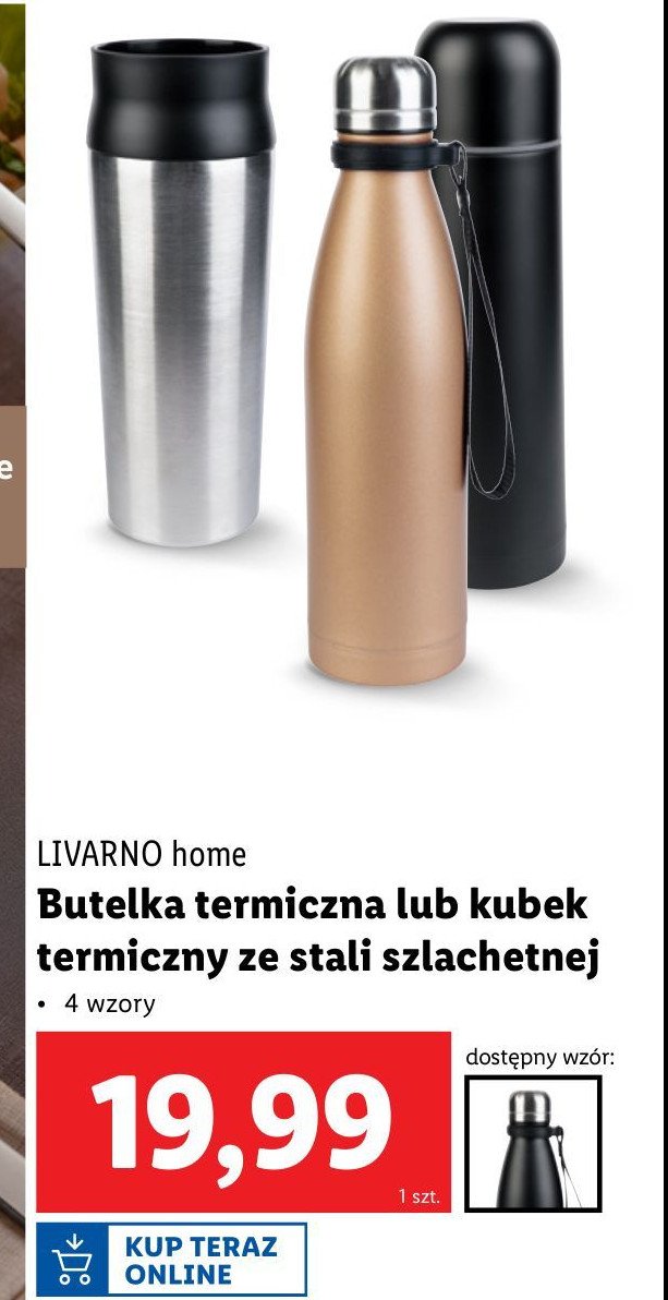 Butelka termiczna stalowa LIVARNO HOME promocja w Lidl