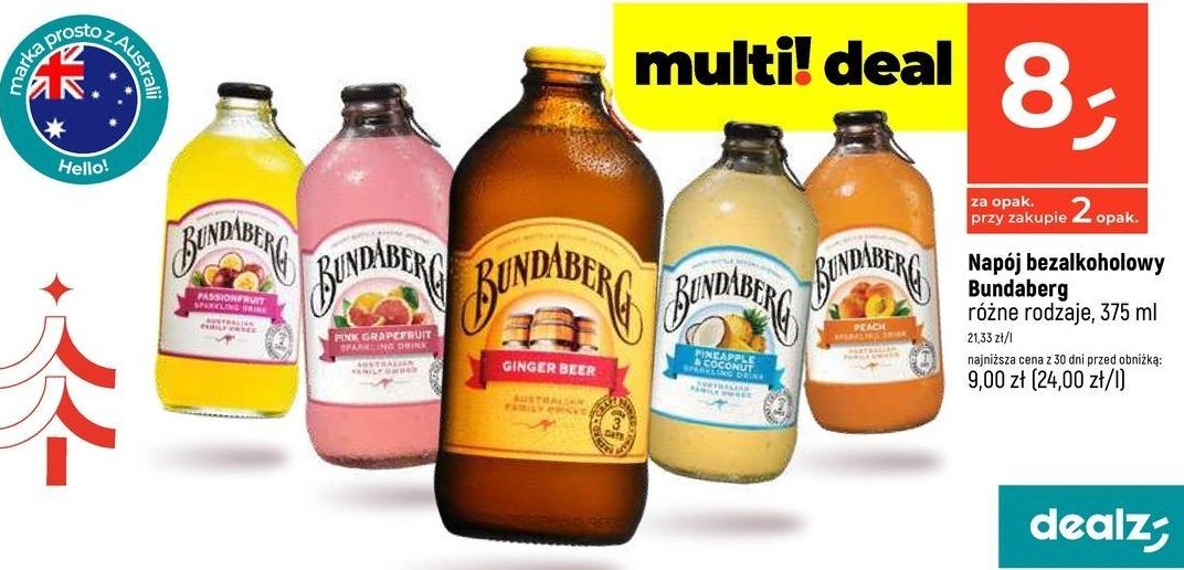 Napój Bundaberg peach promocja w Dealz